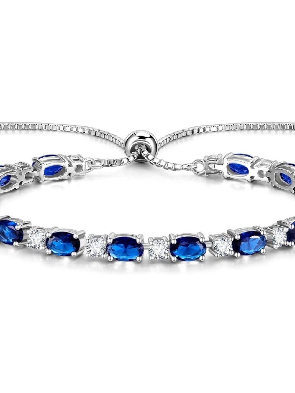Sterling Silver Birthstone Tennis Bracelet for Women